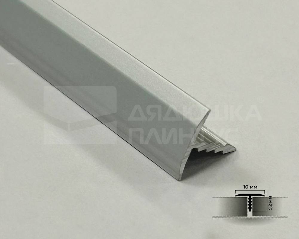 PV101-02 Профиль T-образный плоский MS Серебро матовое 10мм х 2.7м