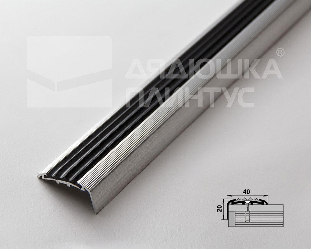 Порог угловой ПУ 71.900.001ч Алюминий