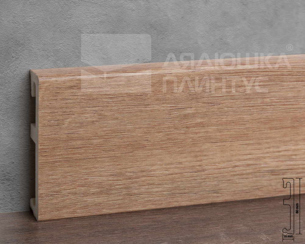 Плинтус напольный Salag Alpha 80 Массив Дуба 2,4м