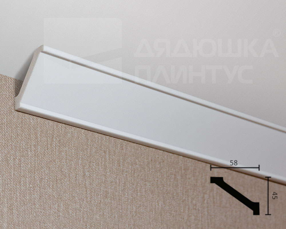 Карниз потолочный NMC WT1 45*60*2000 Белый под покраску