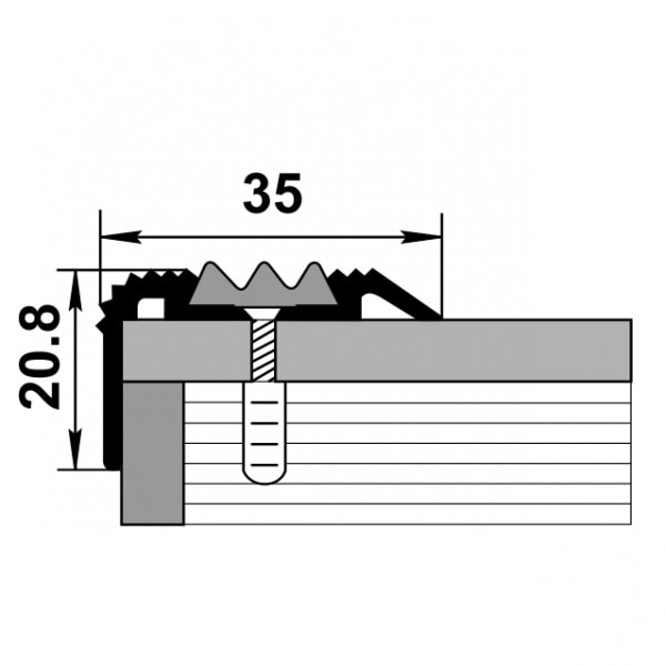 Порог угловой ПУ 07-1.2700.201лч Анод серебро