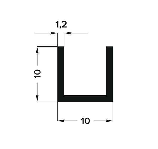 Швеллер 10х10х10 мм Шв 11.2000.502л Золото. Цена за 5 штук.