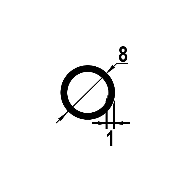 Труба круглая Ø 8 мм ТКр 01.2000.500 Без окраса