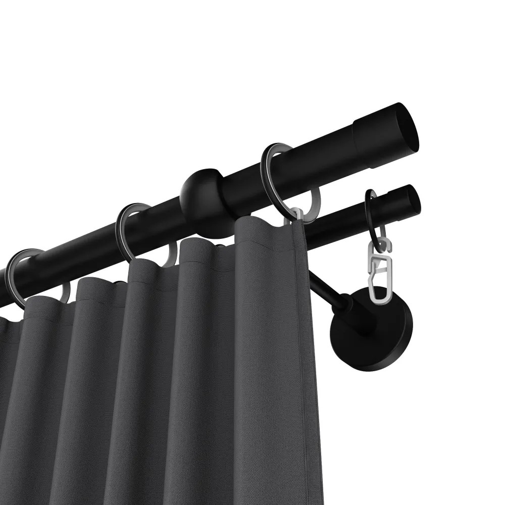 Карниз двухрядный кованый УЮТ D25мм 2,0м Черный