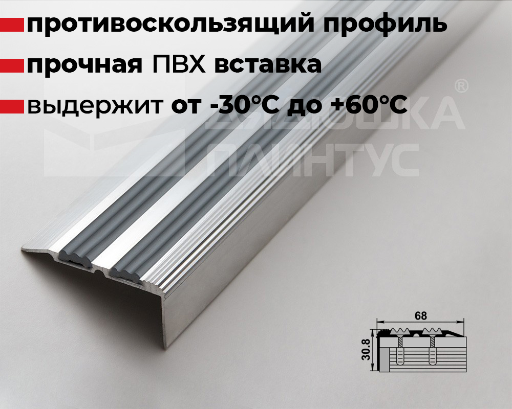 Порог угловой ПУ 07.2700.001 Алюминий