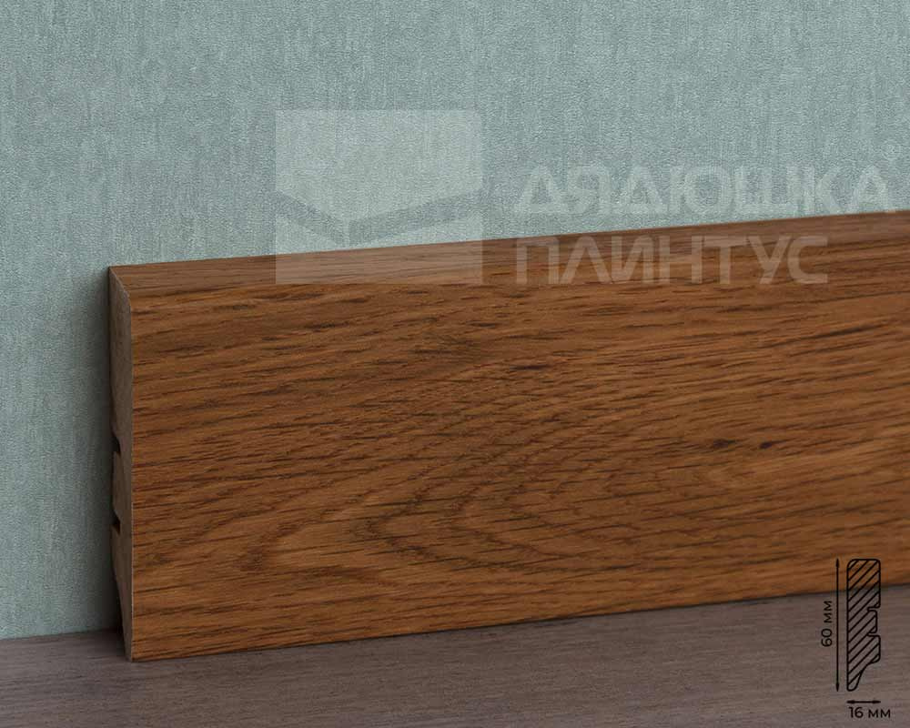 Плинтус МДФ Волшебная палочка Гарден 60 мм.206 Дуб коричневый