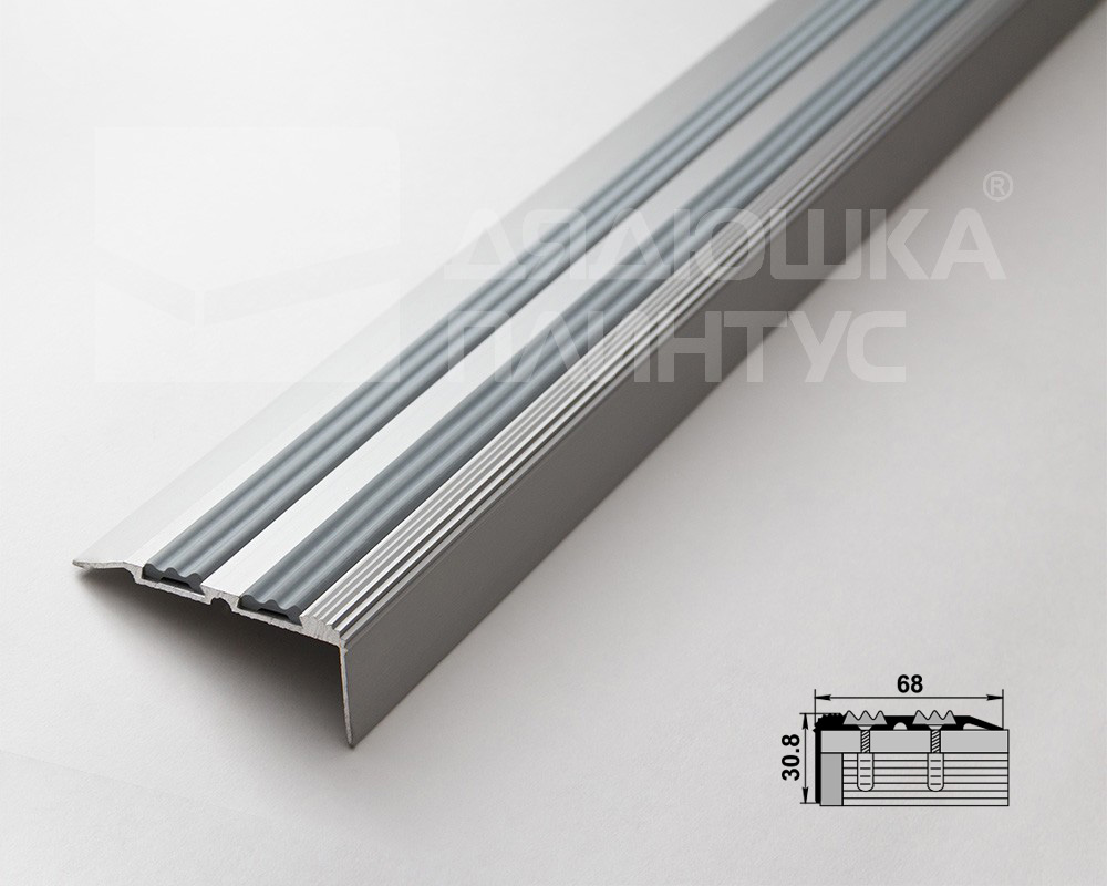 Порог угловой ПУ 07.1800.01л Серебро