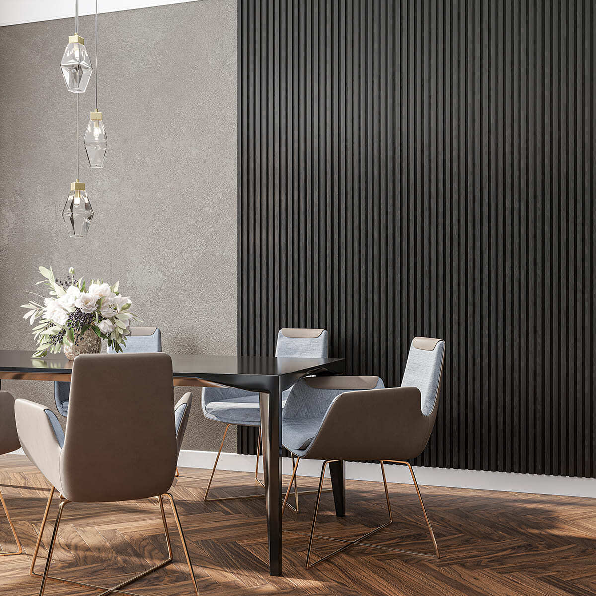 Рейка завершающая с монтажной планкой для панелей МДФ 2,75м L04 Черная