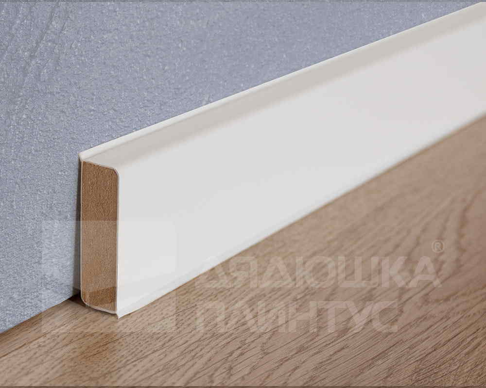 Плинтус ХДФ Dollken Cubu Flex Life XL 60 мм х 2,5 м 5012 Белый