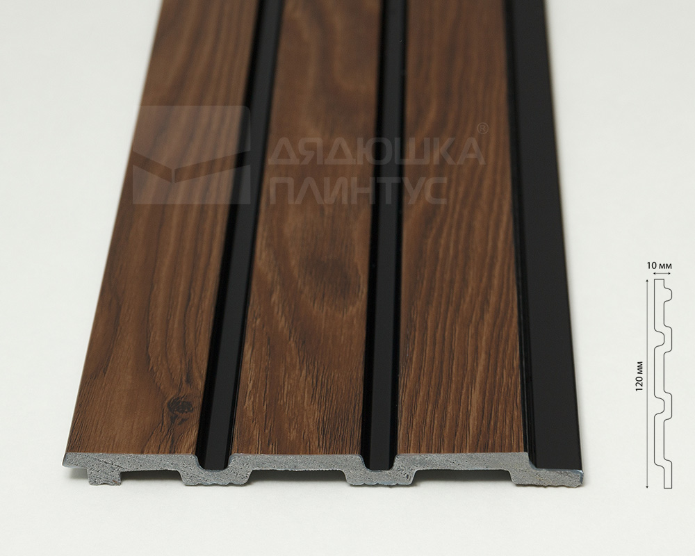 Панель вспененный полистирол ГРЕЙС 3D RAIL 120*2700 мм. Махагон