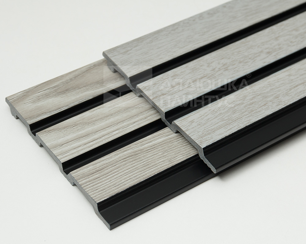 Панель вспененный полистирол ГРЕЙС 3D RAIL 120*2700 мм. Ясень серый