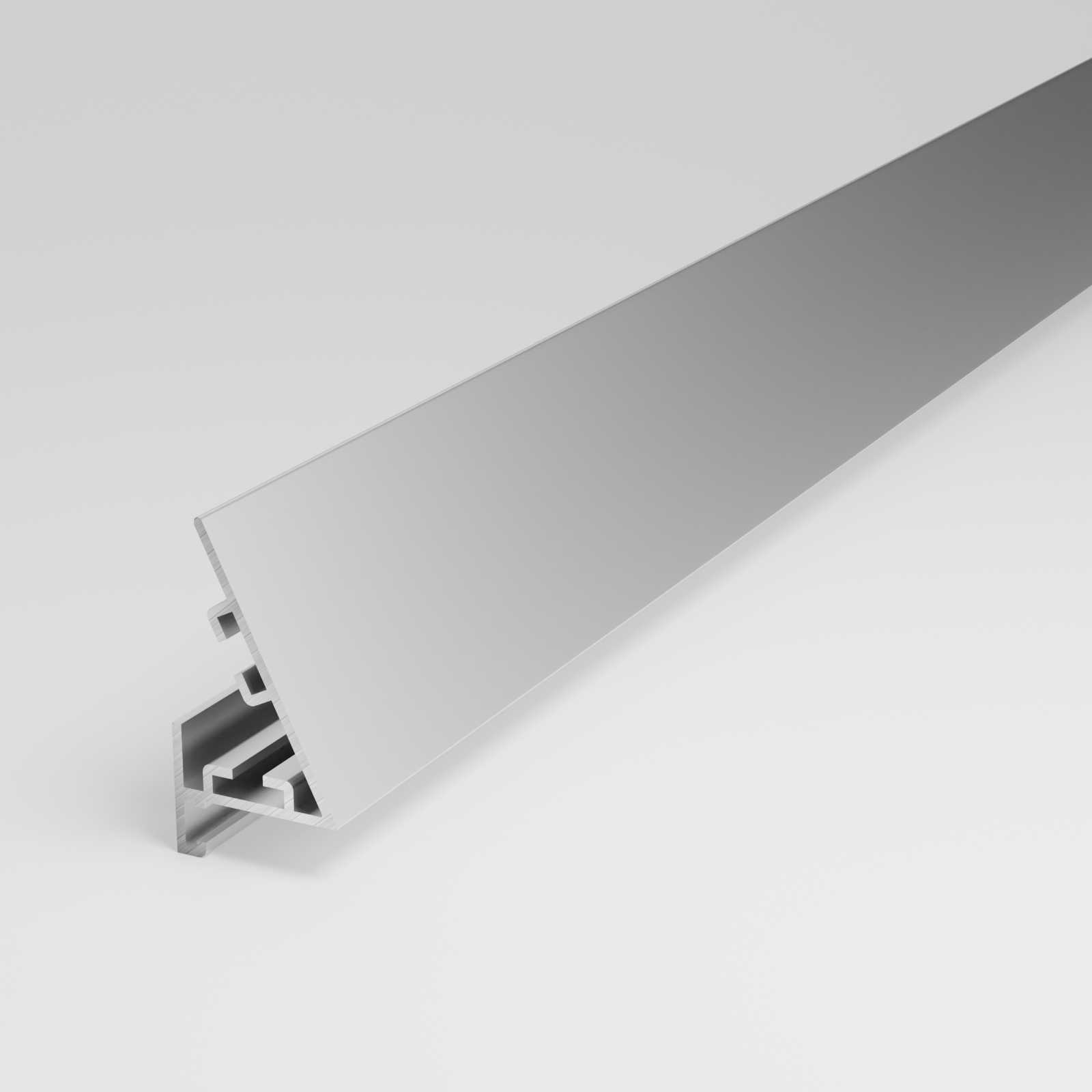 Антиплинтус алюминиевый под светодиодную ленту Апл 03.2700.01л Анод серебро