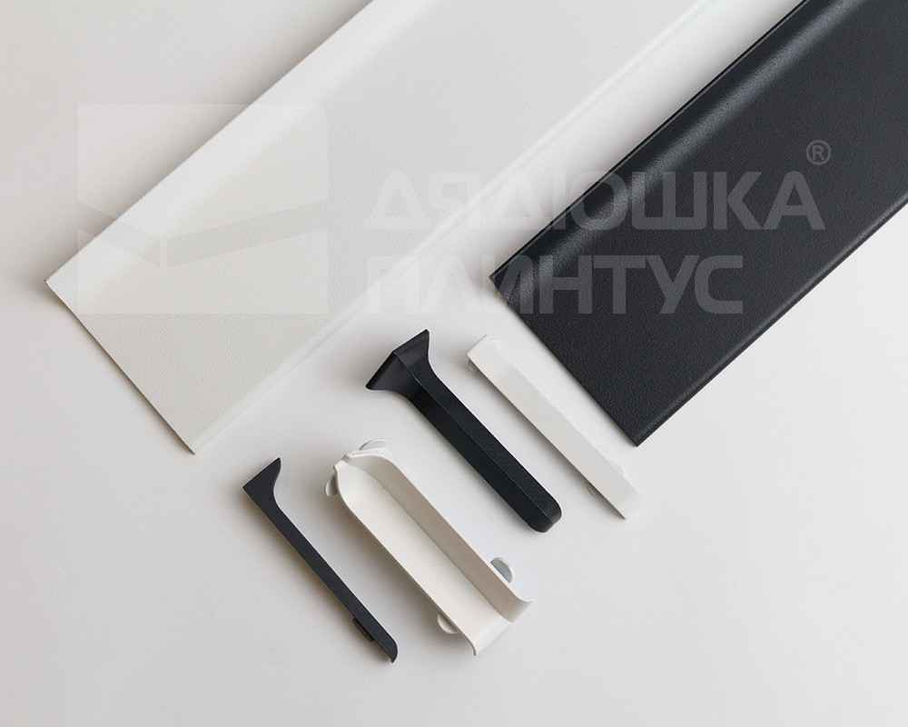 Плинтус алюминиевый 80 мм ПЛ-80 белый муар 3м.