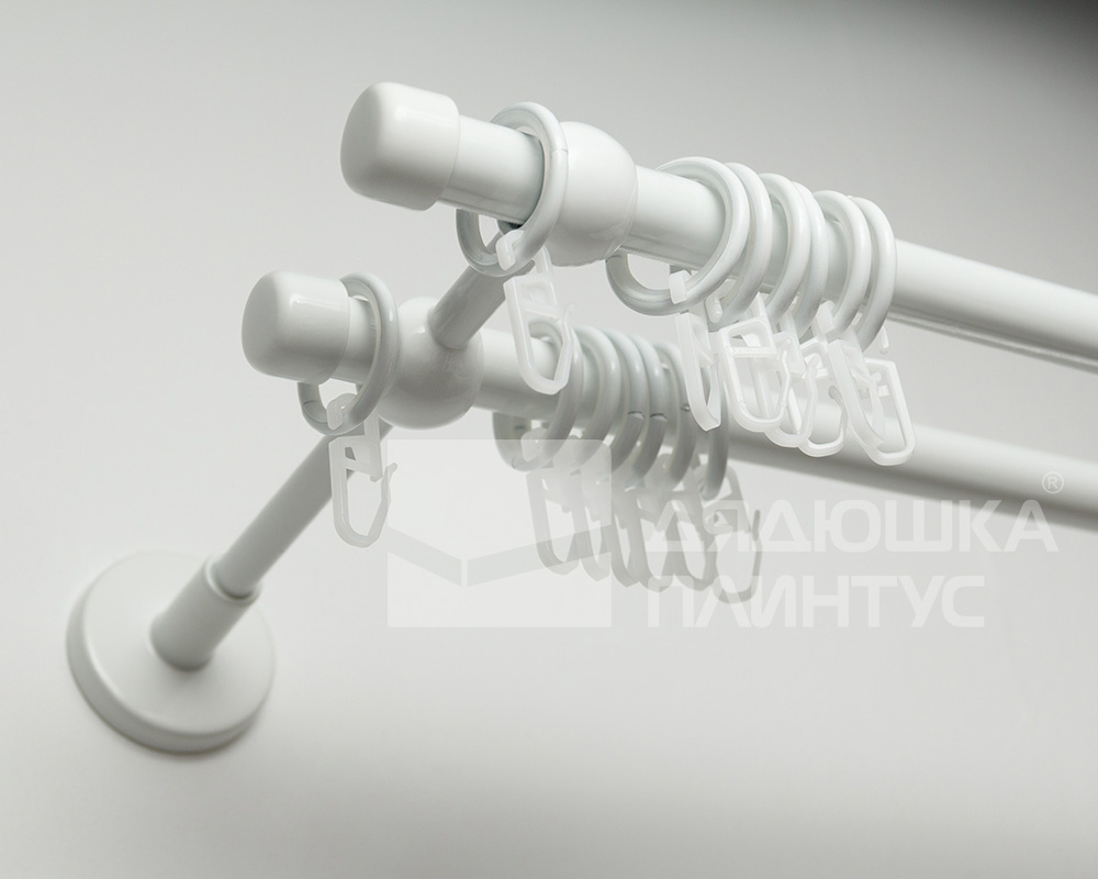 Карниз двухрядный кованый УЮТ d16мм 1,8м Белый