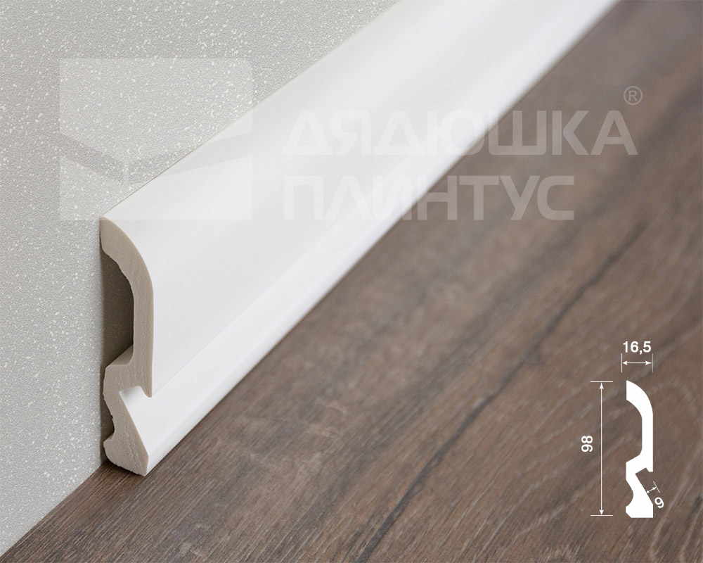 Плинтус из полистирола высокой плотности HI WOOD под подсветку LB98 98,0мм х 19,5мм х 2,0м.