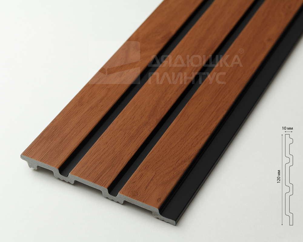 Панель вспененный полистирол ГРЕЙС 3D RAIL 120*2700 мм. Вишня