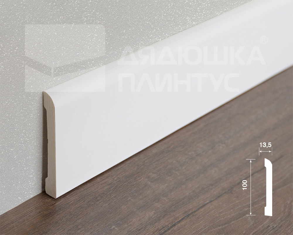 Плинтус из полистирола высокой плотности HI WOOD BE100 100мм х 13,5мм х 2,0м.