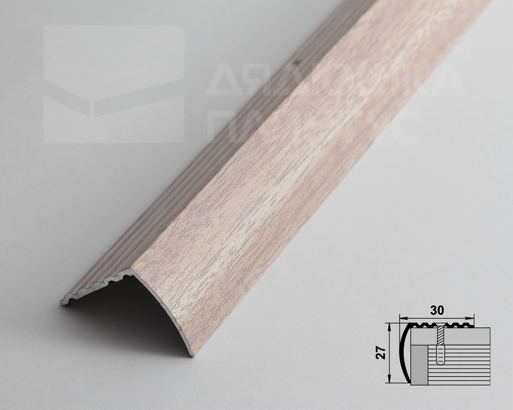 Порог угловой ПУ 04.1800.106 Ясень белый