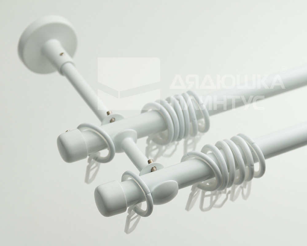 Карниз двухрядный кованый УЮТ d16мм 1,8м Белый