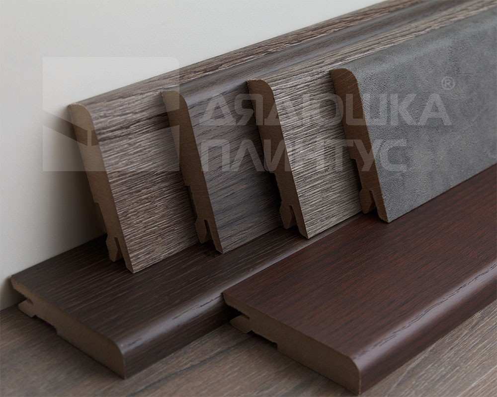 Плинтус МДФ Лука Пл 100-1МДФ.2700.Point line 24014 Дуб оверленд темный