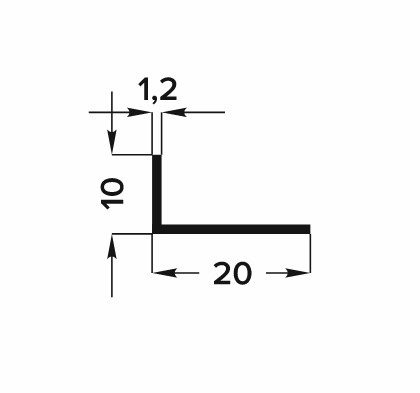 Уголок разнополочный 20х10 мм Уп 05.2000.502л Золото. Цена за 5 штук.