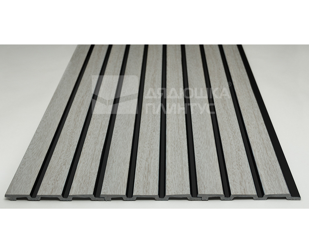 Панель вспененный полистирол ГРЕЙС 3D RAIL 120*2700 мм. Ясень серый