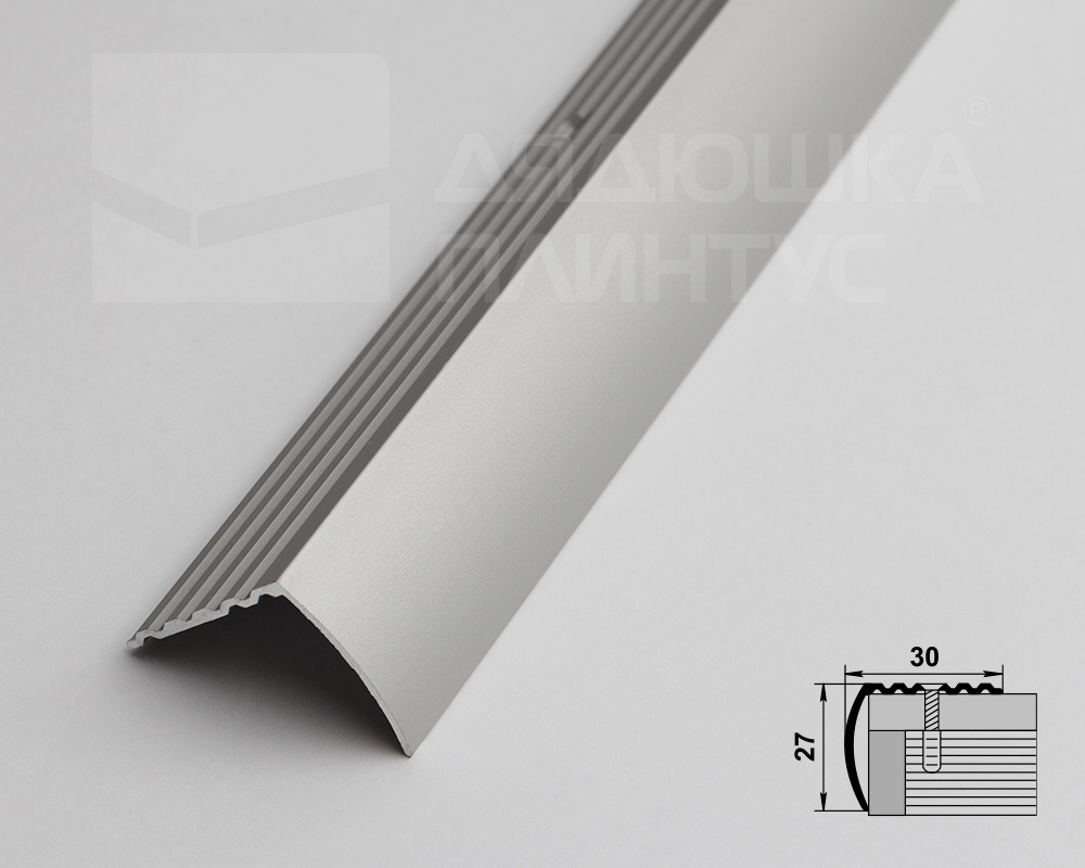 Порог угловой ПУ 04.1800.01л Анод серебро