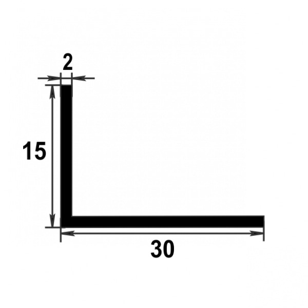 Уголок разнополочный 30х15 мм Уп 19.2000.504л Бронза. Цена за 5 штук.
