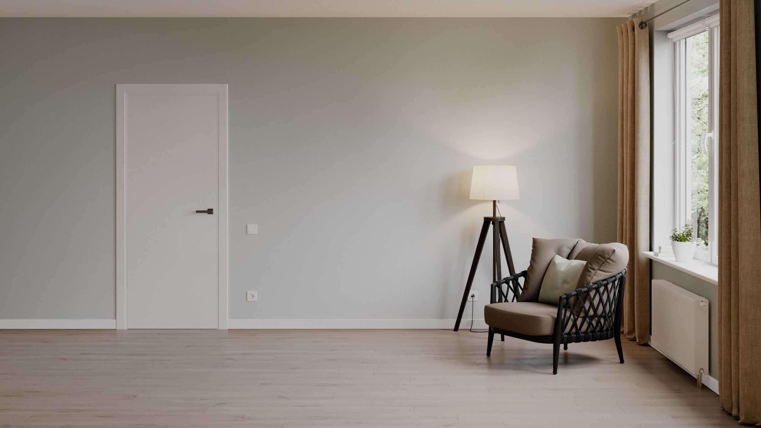 Плинтус МДФ Волшебная палочка 81мм 2,4м. В защитном грунте RAL 9003