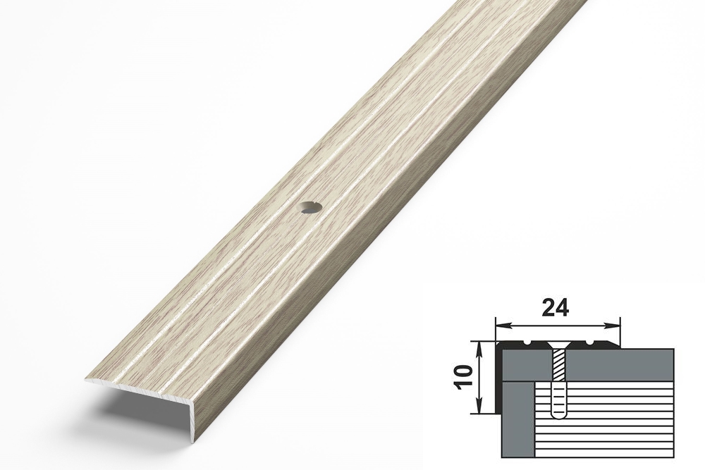 Порог угловой ПУ 01.2700.287 Дуб беленый