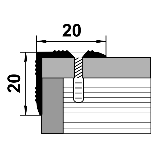 Порог угловой ПУ 05.2700.055 0,9 м Бетон классик. Цена за 6 штук