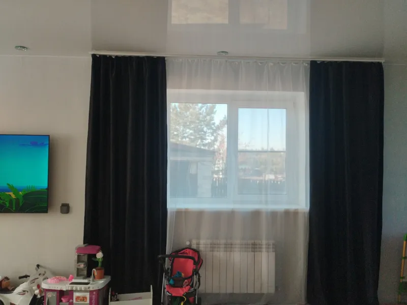 Карниз Шина черный комплект 3-х ряд ПВХ Волшебная палочка 2,2м